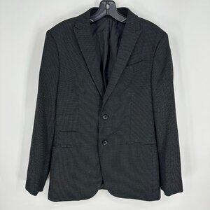 J. Ferrar Sports Coat Blazer 38R Mens‎ 2 Button Suit Jacket Black Dot Print